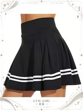 High Waist Pleated Tennis Skirt Built-in Shorts Pockets Athletic Skort
